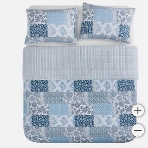 Caro Home 3 Piece Cotton Quilt Set, Mahika Patchwork